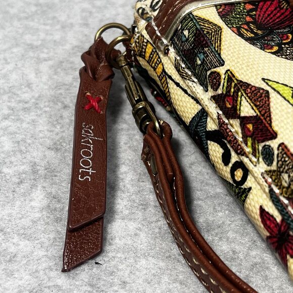 SAKROOTS Owls Floral Peace Cell Phone‎ Zip Wallet Wristlet Pouch No Strap - Picture 6 of 16